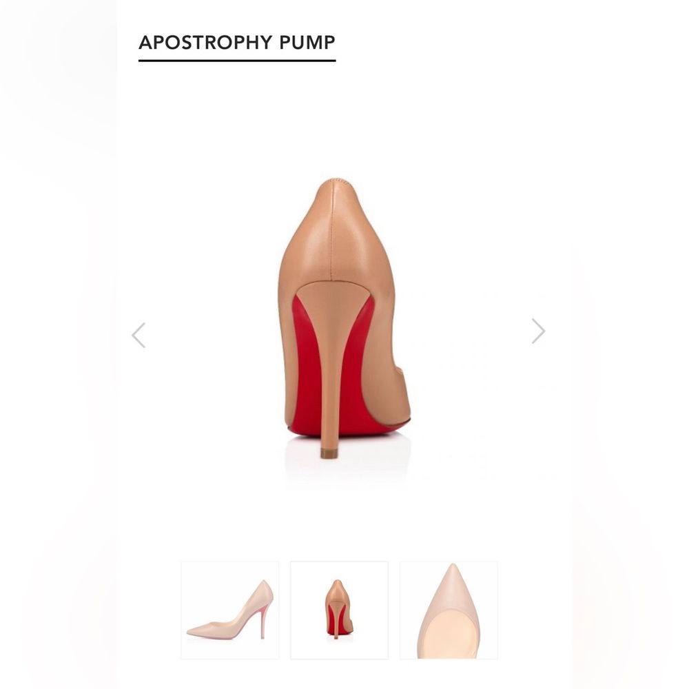 Christian Louboutin Apostrophy 100 38 8B NWT NEW Nude kid leather RETAILS $965+ - Picture 5 of 10
